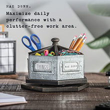 Load image into Gallery viewer, Rae Dunn by Designstyles Rotating Decorative Organizer – Steel Desktop Stationary Spinner Holder - 6 Compartment Table, Dresser and Counter Top Pen and Pencil Cup - Office, Home and Art Supplies