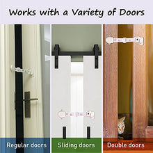 Load image into Gallery viewer, Neobay Adjustable Cat Door Strap with Silicone Door Stopper(Blue), Alternative of Interior Cat Door and Cat Gates. Simplest Way to Keep Dog Out of Litter Box and Cat Feeder.