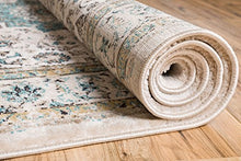 Load image into Gallery viewer, Well Woven Djemila Medallion Beige/Blue Vintage Persian Floral Oriental Area Rug 5 x 7 (5'3" x 7'3") Distressed Modern Shabby Chic Thick Soft Plush