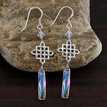 Load image into Gallery viewer, AAA+ Quality Crystal Earrings for Women Dangle, Celtic Knot Earrings for Women Sterling Silver, Silver Dangle Earrings for Women