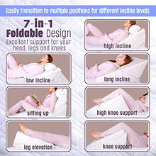 Load image into Gallery viewer, Flexicomfort Memory Foam Wedge Pillow for Sleeping with Adjustable Head Support Cushion - Post Surgery Pillow - Folding Incline Cushion System for Legs - Washable Cover