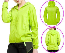 Load image into Gallery viewer, Women's Long Sleeve Hooded Windproof Cycling Hiking Rain Jacket Sportswear (US 10, Green)