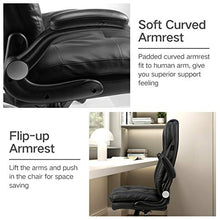 Load image into Gallery viewer, Hbada Ergonomic Executive Office Chair, PU Leather High-Back Desk Chair, Swivel Rocking Chair with Flip-up Padded Armrest and Adjustable Height, Black
