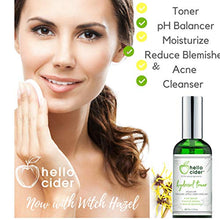 Load image into Gallery viewer, Apple Cider Vinegar Toner - Witch Hazel,Tea Tree,Rose Geranium,Lavender, Chamomile. NO Oils. Tone, Reduce Blemish, Clear Pores & Acne, 3oz. USA Made/ Hello Cider