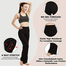 Load image into Gallery viewer, FELEMO Black Yoga Pants for Women Loose Fit Flare High Waist Breathable Bootcut Yoga Trousers Comfy Wide Leg Non See-Through Workout Running Bootleg Pants Sweatpants Lounge Travel Pants, Black M