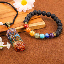 Load image into Gallery viewer, Crystal Vibe 7 Chakra Necklace and Chakra Bracelet Jewelry Set with amethyst Crystal Necklaces Spiritual for Women Men for Healing Protection Positive Energy Yoga - Crystal Jewelry Set