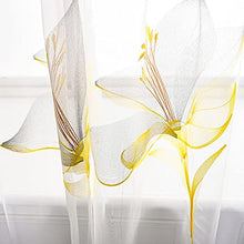 Load image into Gallery viewer, pureaqu Embroidered Floral Sheer Curtains for Living Room Sliding Glass Door Grommet Sheer Voile Panels Extra Wide Window Treatment Drapes for Bedroom 2 Panels W106 x H96 Inch