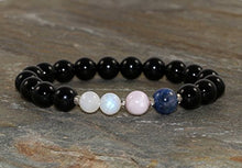 Load image into Gallery viewer, Kunzite, Kyanite, Moonstone & Black Onyx Bracelet, Connecting the Heart Mind, Breaking Down Emotional Barriers-Opening the Heart Chakra