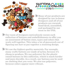 Load image into Gallery viewer, Buttons Galore and More Collection Round Novelty Buttons & Embellishments Based on Variety of Themes, Holidays and Seasons for DIY Crafts, Scrapbooking, Sewing, Cardmaking and Other Projects – 50 Pcs