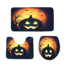 Load image into Gallery viewer, Coedfa Halloween Costume Party Decorations, Halloween Props, Halloween Supplies Halloween Cosplay Halloween Pumpkin Lantern Toilet Seat Cover and Rug Bathroom Set Halloween Decor (K)