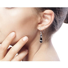 Load image into Gallery viewer, NOVICA Obsidian .925 Sterling Silver Dangle Earrings 'Black Clematis'
