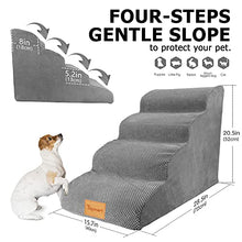 Load image into Gallery viewer, Topmart High Density Foam Dog Steps 4 Tiers,Extra Wide Deep Pet Steps,Non-Slip Pet Stairs,Dog Ramp for Bed,Soft Foam Dog Ladder,Best for Older Dogs Injured,Older Pets,Cats with Joint Pain