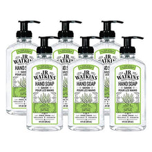 Load image into Gallery viewer, J.R. Watkins Gel Hand Soap, Scented Liquid Hand Wash for Bathroom or?Kitchen, USA Made and Cruelty Free, 11 fl oz, Aloe & Green Tea, 6 Pack