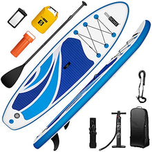 Load image into Gallery viewer, VIVOHOME 10FT 32 Inch Width Inflatable Stand Up Paddle Board with Premium SUP Accessories Backpack Leash Paddle Bottom Fin Waterproof Bag Anti Slip Deck Surfboard for Adults Youth 330Lbs (Blue)