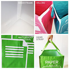 Load image into Gallery viewer, Recycle Bin Separate Recycle Bag Waste Baskets Compartment Container with Inner Frame (3 Bins + 3 Inner Frames) by Happy Sale