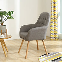 Load image into Gallery viewer, LSSBOUGHT Contemporary Stylish Button-Tufted Upholstered Accent Chair with Solid Wood Legs (Gray)