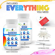 Load image into Gallery viewer, CRAFT RESIN Epoxy Resin Kit - Crystal Clear Resin & Hardener for Jewelry, Countertop, Crafts, & Art Resin Molds - Food Safe, Self Leveling with Gloss, UV & Heat Resistant, No Bubble & Yellowing 34Oz