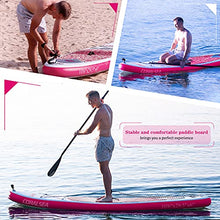 Load image into Gallery viewer, CORALSEA Inflatable Paddle Board, 10‘6"x30"x6" Ultra-Light Stand Up Boards with ISUP Accessories & Backpack for All Skill Levels Include Leash, Adjustable Paddle, Pump, Repair Kit, Youth & Adult, Pink
