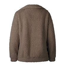 Load image into Gallery viewer, PRETTYGARDEN Women's Fashion Long Sleeve Lapel Zip Up Faux Shearling Shaggy Oversized Coat Jacket With Pockets Warm Winter (Coffee, Small)