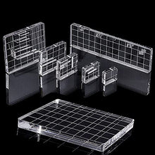 Load image into Gallery viewer, Whaline 6 Pieces Acrylic Stamp Block Clear Stamping Tools Set with Grid Lines for Scrapbooking Crafts Card Making, Assorted Sizes
