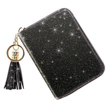 Load image into Gallery viewer, Women's Small Credit Card Holder,Credit Card Wallet RFID Blocking Genuine Leather Card Holder, Gold Grey