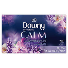 Load image into Gallery viewer, Downy Infusions Dryer Sheets Laundry Fabric Softener, Calm Scent, Lavender & Vanilla Bean, 200 Count