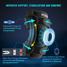Load image into Gallery viewer, Fit Geno Hinged Knee Brace for Meniscus Tear: Upgraded Support for Knee Pain w/Dual Metal Hinges & Side Spring Stabilizers - Adjustable for Men and Women w/Torn ACL MCL PCL LCL Hyperextension Sprain