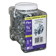 Load image into Gallery viewer, Sigma Electric ProConnex C-510 AC/MC/Flex Combination Connector 3/8-Inch, 100-Pack, Gray