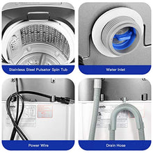 Load image into Gallery viewer, Portable Washing Machine Koswin Full-Automatic Portable Washer with 8 lbs Load Capacity 6 Washing Programs Up Drainage 1.0 Cu.ft Top Load LED Display White and Gray