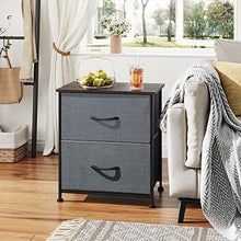 Load image into Gallery viewer, WLIVE Nightstand with 2 Fabric Drawers, Bedside Furniture & End Table Dresser for Bedroom, Living Room, Steel Frame, Wood Top, Easy Pull Handle