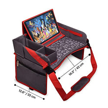 Load image into Gallery viewer, DMoose Kids Travel Tray Grey and Black | Bundle | Toddler Car Seat Lap Activity Tray with Padded Comfort Base