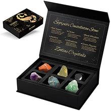 Load image into Gallery viewer, Scorpio Crystals Gift Set, Zodiac Signs Healing Crystals Birthstones with Horoscope Box Set Scorpio Astrology Crystals Healing Stones Gifts