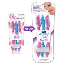 Load image into Gallery viewer, Schick Hydro Silk Touch-Up Multipurpose Exfoliating Dermaplaning Tool, Eyebrow Razor, and Facial Razor with Precision Cover, 3 Count (Packaging May Vary)