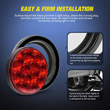 Load image into Gallery viewer, Nilight - TL-18 2PCS 4" Round Red LED Trailer Tail Lights w/Surface Mount Grommet Plugs IP67 Stop Brake Turn Tail Lights for Truck Trailer RV Jeep, 2 Years Warranty