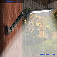 Load image into Gallery viewer, Solar Lights Outdoor with Remote,Aqonsie 180° Adjustable 56LED Solar Flood Light, Wireless Security Motion Sensor Lights Outdoor with 3 Lighting Modes for Backyard,Gutter,Garden,Front Door 4 Pack