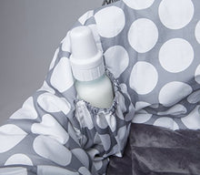 Load image into Gallery viewer, Boppy Preferred Shopping Cart and Restaurant High Chair Cover, Gray Jumbo Dots