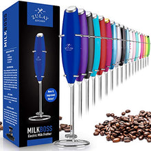 Load image into Gallery viewer, Zulay Original Milk Frother Handheld Foam Maker for Lattes - Whisk Drink Mixer for Bulletproof Coffee, Mini Foamer for Cappuccino, Frappe, Matcha, Hot Chocolate by Milk Boss (Royal Blue)