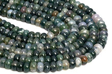 Load image into Gallery viewer, TOMOHO- 8x5MM Genuine Natural Green Moss Agate Beads Grade Rondelle Loose Beads 7"- Jewelry for Making DIY Beads, Bracelets, Necklaces.