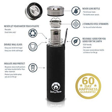 Load image into Gallery viewer, Phoenix Crystal Water bottle, a Loose Leaf Tea Infuser Bottle, double wall glass for hot and cold drinks. Natural Large Rose Quartz Crystal and Amethyst Stone. Eco-friendly & relaxing gifts for women