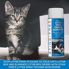 Load image into Gallery viewer, Stink Free Cat Litter Box Deodorizer Powder Spray & Odor Eliminator (2 Cans) - Non-Stick Kitty Litter Box Deodorizer, Eliminators, Absorber & Freshner