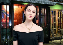 Load image into Gallery viewer, 3 Pack Women Jewelry Set Rhinestone Necklace Bangle Bracelet and Rhinestone Crystal Teardrop Dangle Earrings for Wedding Party