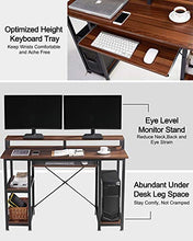Load image into Gallery viewer, QooWare Computer Desk with Shelves, 47" Writing Desk w/Keyboard Tray & Monitor Stand Riser - Achieve More, Strain Less - Large Desk Space Wooden Study Table for Home Office