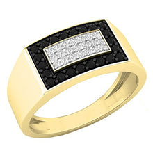 Load image into Gallery viewer, Dazzlingrock Collection 0.45 Carat (ctw) 10K Black & White Diamond Men's Hip Hop Pinky Ring 1/2 CT, Yellow Gold, Size 7