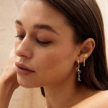 Load image into Gallery viewer, MYEARS Women Evil Eye Earrings Gold Hoop Huggie Diamond CZ Inlay Teardrop Charm Dangle Drop 14K Gold Filled Tiny Boho Beach Simple Delicate Handmade Hypoallergenic Luckily Jewelry Gift