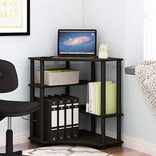 Load image into Gallery viewer, FURINNO Turn-N-Tube Space Saving, Corner Desk, Espresso/Black