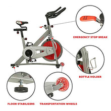 Load image into Gallery viewer, Sunny Health & Fitness Pro II Indoor Cycling Bike with Device Mount and Advanced Display – SF-B1995, Silver