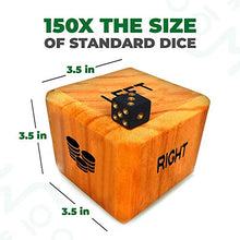 Load image into Gallery viewer, SWOOC Games - Giant Right Center Left Dice Game (All Weather) with 24 Large Chips & Carry Bag - Jumbo Wooden Lawn Game - Big Backyard Game for Family - Indoor / Outdoor