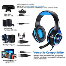 Load image into Gallery viewer, BlueFire Professional 3.5mm PS4 Gaming Headset Headphone with Mic and LED Lights for Playstation 4, Xbox one,Laptop, Computer (Blue)
