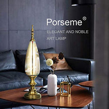 Load image into Gallery viewer, Porseme Decorative Turkish Arabian Table Lamp with Handmade 3D Effect Glass and Bronze Base for Bedroom, Bedside, Living Room, Office