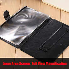 Load image into Gallery viewer, DRIDOUAM Mobile Phone Screen Magnifier 8" HD Screen Enlarger 3D Movies Amplifier Foldable Holder Stand Smartphones, PU Leather, Black